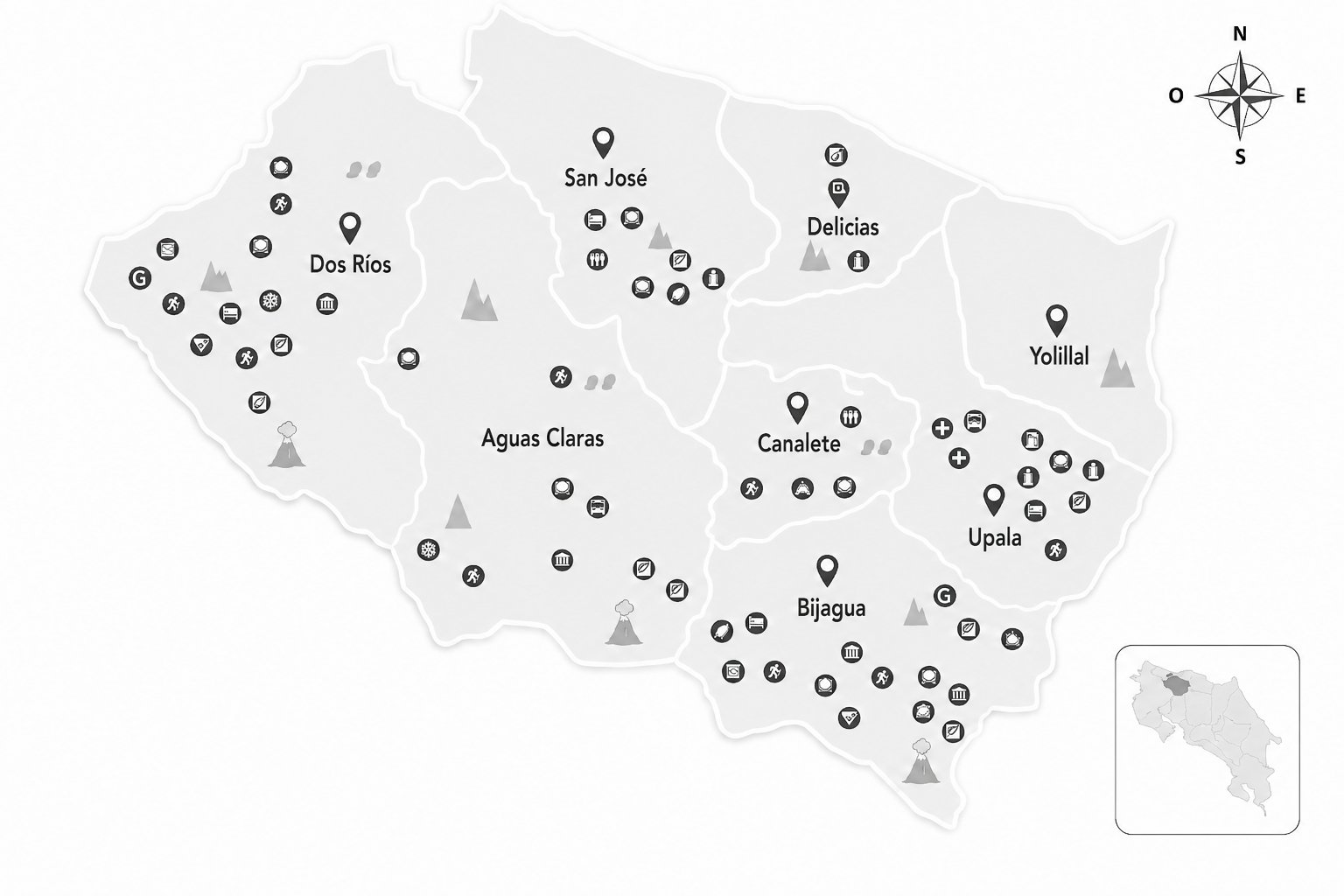 Mapa del Cantón de Upala